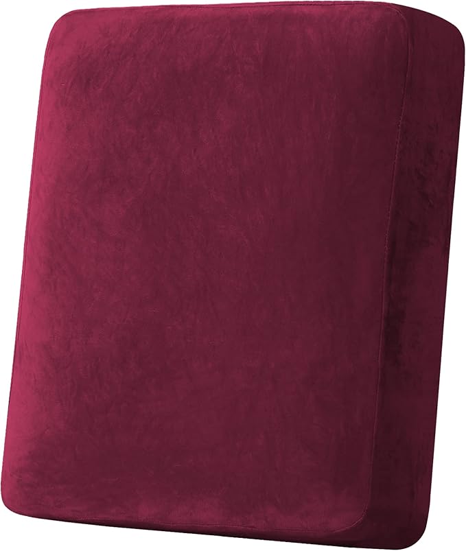 H.VERSAILTEX Velvet Stretch Couch Cushion Cover Plush Cushion Slipcover by HVERSAILTEX