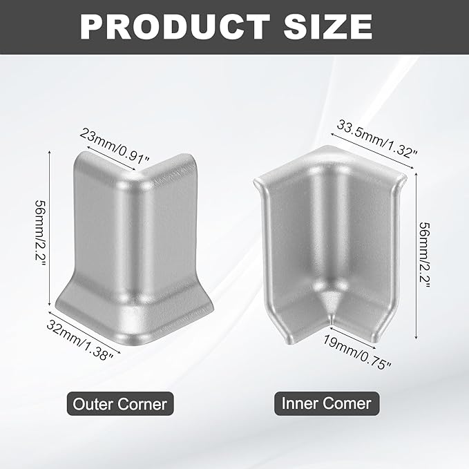 uxcell Self Adhesive Baseboard Corner Blocks, 2.2 Inch Wall Edge Corner - Image 2