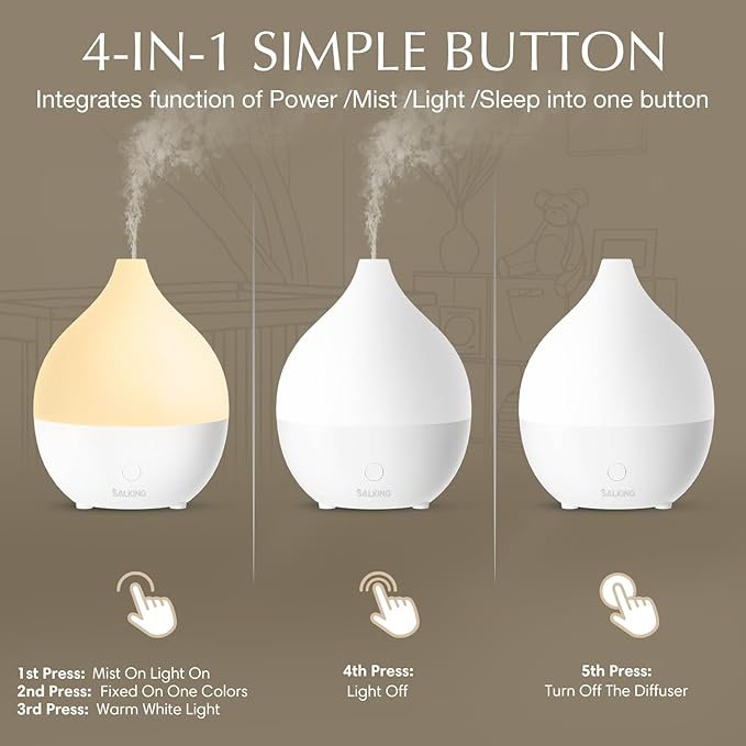 SALKING Essential Oil Diffuser, 100ml Small Aromatherapy Diffuser - Image 4