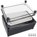 Junction Box, IP67 Waterproof ABS Black Project Box Clear Cover by Otdorpatio