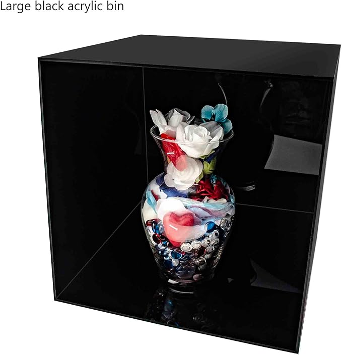 14 Inch Acrylic Display Riser Box Black Square Retail Product Riser One Open - Image 3