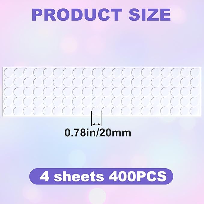 400 Pcs Small Felt Furniture Pads, Self-Adhesive EVA Foam Dot Circles, Round - Image 2