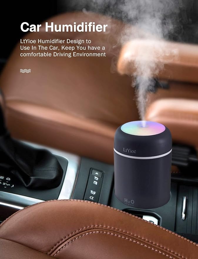 Colorful Cool Mini Humidifier, USB Personal Desktop Humidifier - Image 4