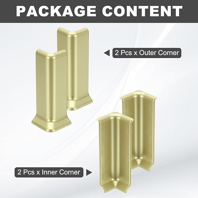 uxcell Self Adhesive Baseboard Corner Blocks, 4.07 Inch Wall Edge Corner - Image 3