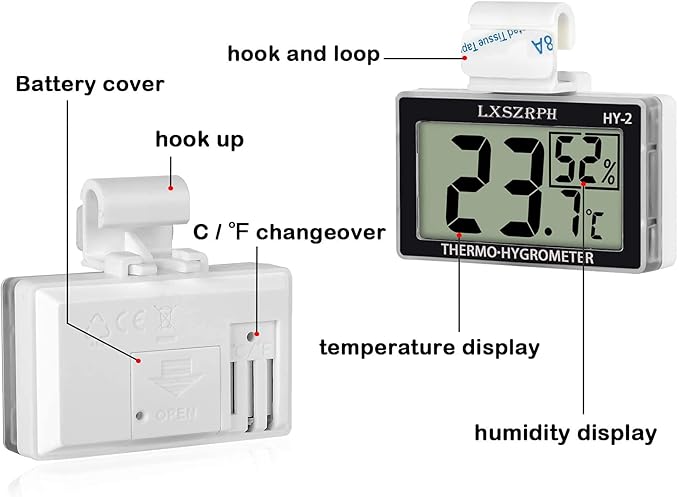 Reptile Thermometer Hygrometer Digital Amphibian Thermometer - Image 2