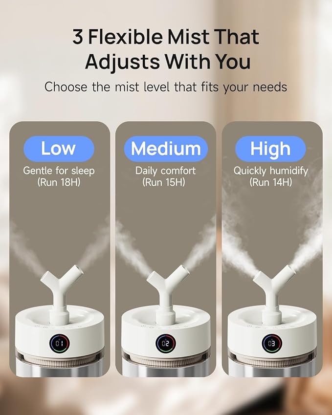 Feekaa Stainless Steel Humidifier, 4L/1Gal Cool Mist Humidifiers - Image 7