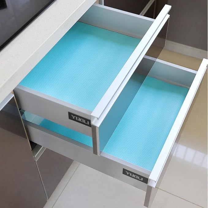 Bloss Blue Shelf Liner Non Adhesive Drawer Liners 12 x 236 inch BPA Free - Image 3