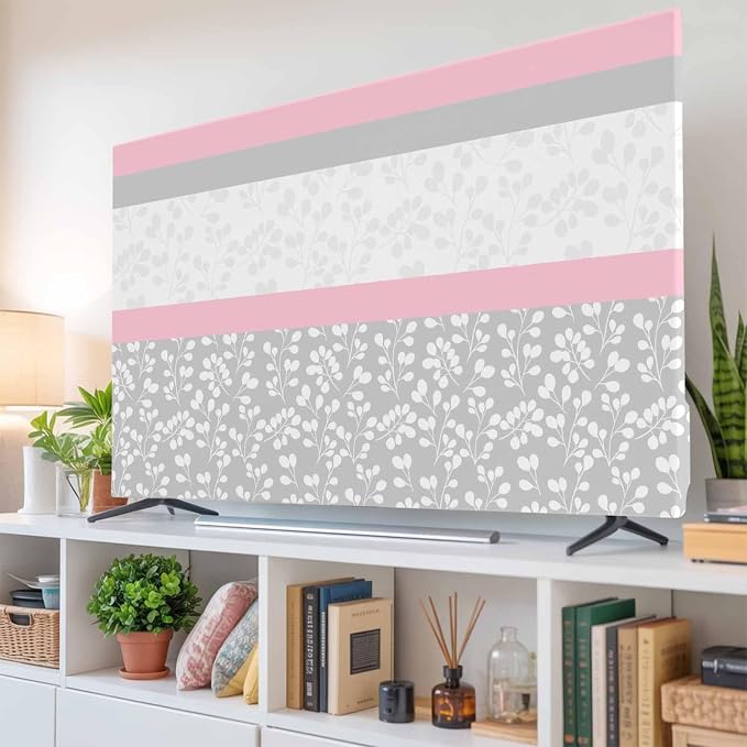 Watercolor Flower Leaf Plant Indoor TV Cover, Elastic TV Screen Protector by Unknown