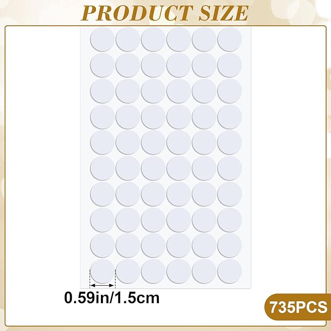 735 Pcs Small Felt Furniture Pads, Self-Adhesive EVA Foam Dot Circles, Round - Image 2