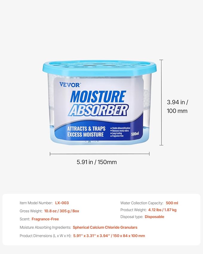 VEVOR Moisture Absorber Boxes, 10.8 oz Humidity Absorber Boxes, Fragrance Free - Image 7