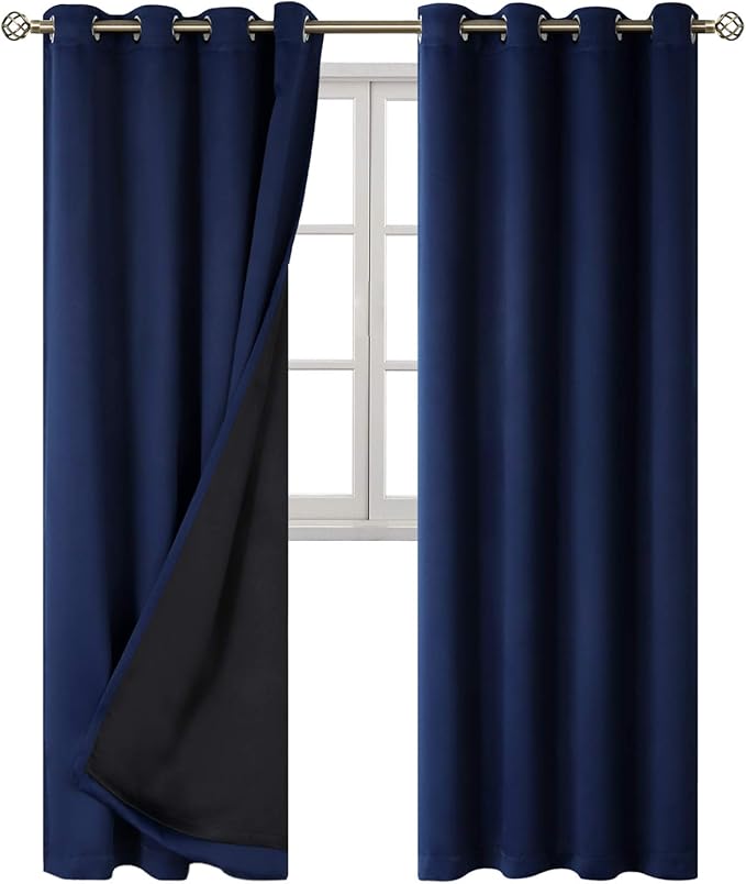 BGment Navy Blue Blackout Curtains 95 Inches Long 2 Panels Set - Image 8