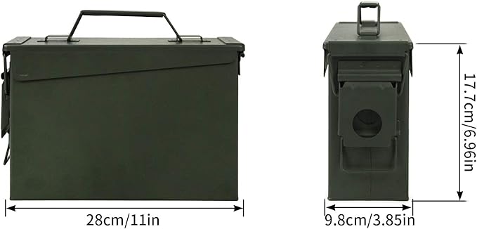 GUGULUZA Metal Ammo Can 30/50 Cal, Lockable Bullet Storage Case, Waterproof & - Image 7
