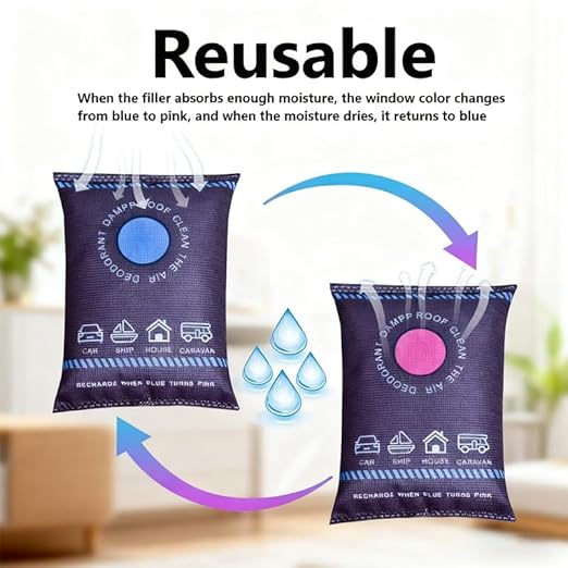5-Pack Reusable Dehumidifier Bags, 100g Rechargeable Desiccant Packs - Image 3