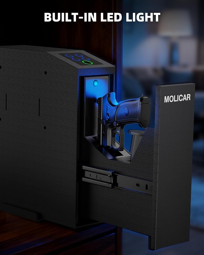 Biometric Gun Safe for Handgun Fingerprint 3 Ways Quick Access Slider Pistol - Image 7