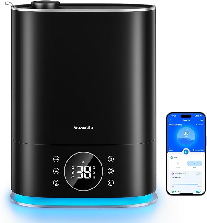 GoveeLife 7L Humidifiers for Bedroom, Smart Top-Fill Cool & Warm Mist by GoveeLife
