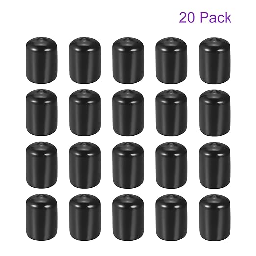 DMiotech 20 Pack 3/4" ID Black Screw Thread Protectors Rubber End Caps Bolt - Image 6
