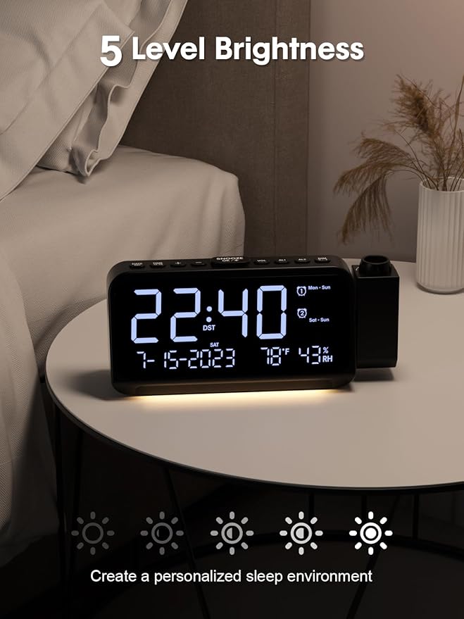 ROCAM Projection Alarm Clock, Digital Clock - Image 6