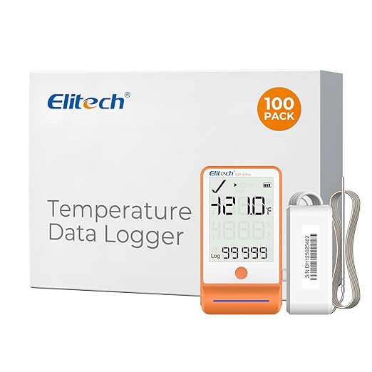 Elitech 100Pack Bluetooth Ultra Low Digital Temperature Data Logger by Elitech