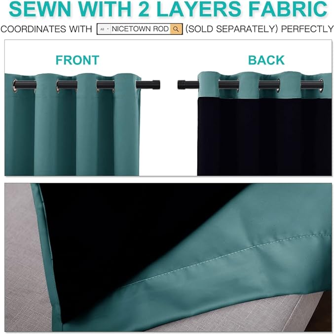 NICETOWN Full Shade Curtain Panels, Pair of Energy Smart & Noise Blocking Out - Image 4