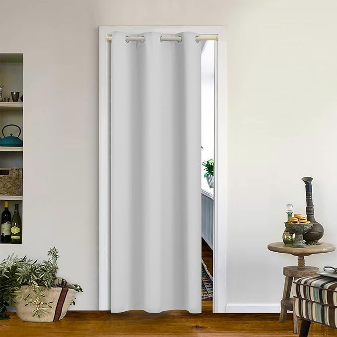 MYSKY HOME White Door Curtains Blackout Curtains by MYSKYHOME