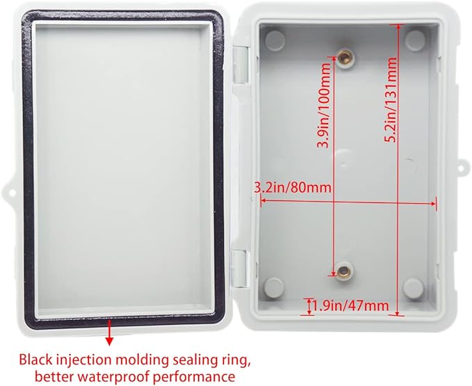 Junction Box, Hinged Cover IP67 Waterproof ABS Project Box - Image 4