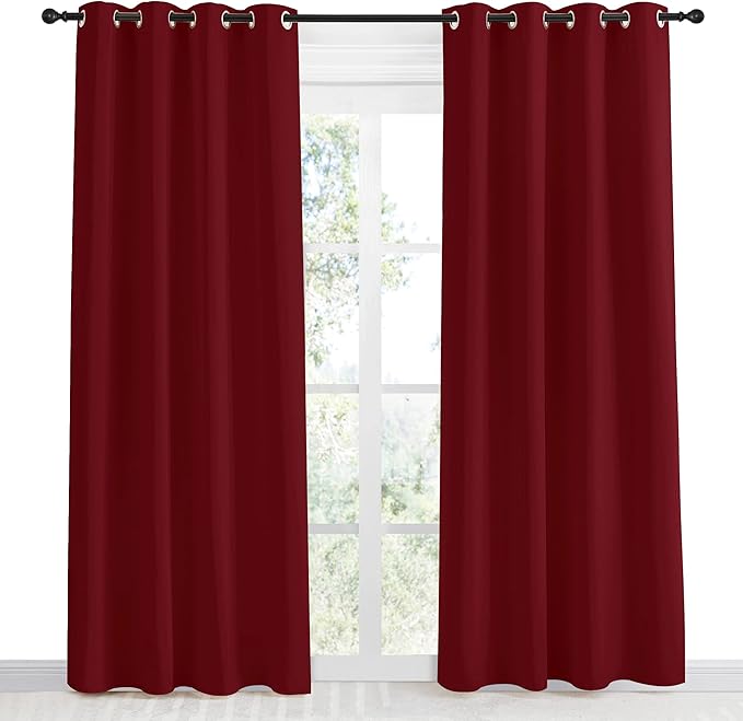 NICETOWN Christmas Burgundy Curtains - Image 2