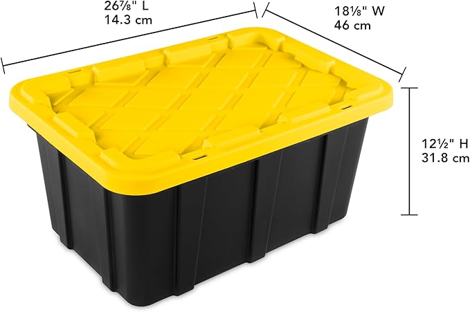 Sterilite 17 Gal Industrial Tote, Stackable Storage Bin - Image 3