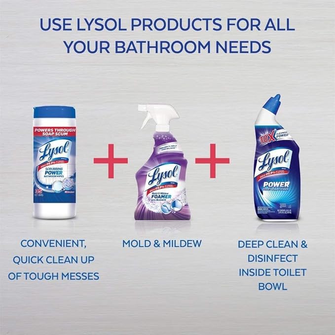 Lysol Mold and Mildew Remover, 2 Pack Bathroom Cleaner Spray, 32 oz. Each - Image 5