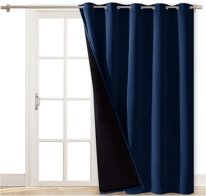 NICETOWN 100% Blackout Cold Blocking Patio Sliding Door Curtain, Wide Lined by NICETOWN