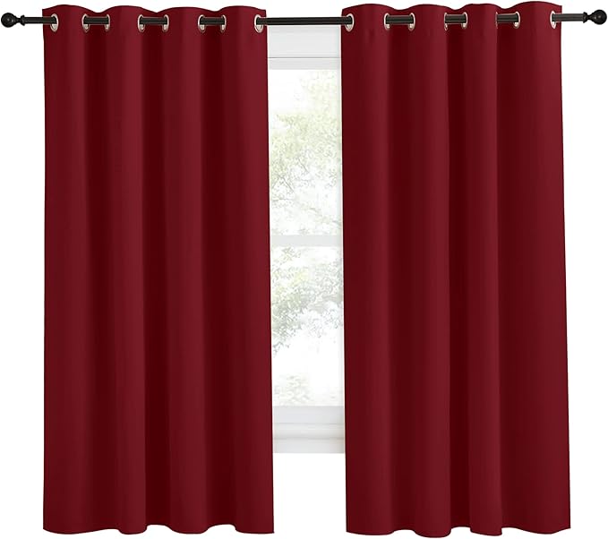 NICETOWN Christmas Burgundy Curtains - Image 2