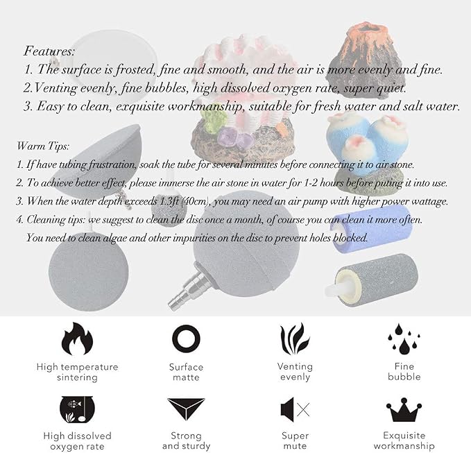 Quickun 4 Inch 6 Inch Updated Crazy Air Mineral Ball Stone Cylinder Bubbler - Image 6