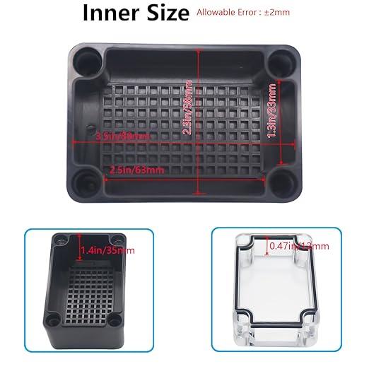 Junction Box, IP67 Waterproof ABS Black Project Box Clear Cover - Image 4