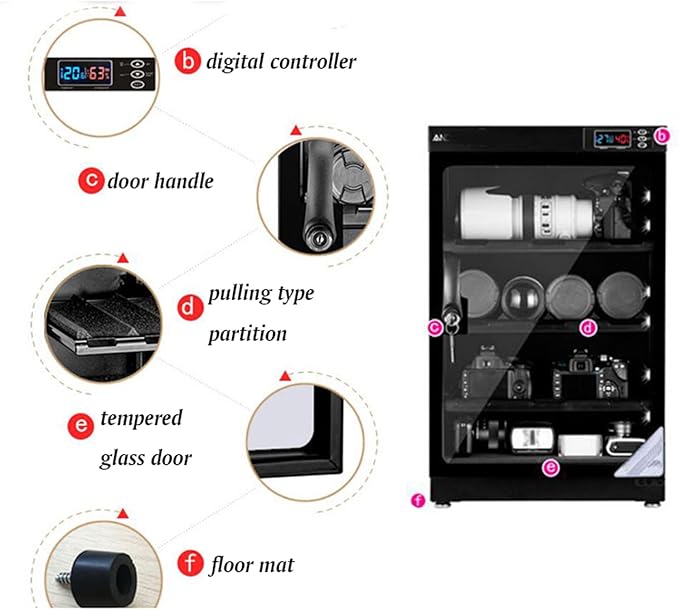TECHTONGDA 80L Dehumidify Dry Cabinet Box Storage, Full Automatic Digital - Image 3