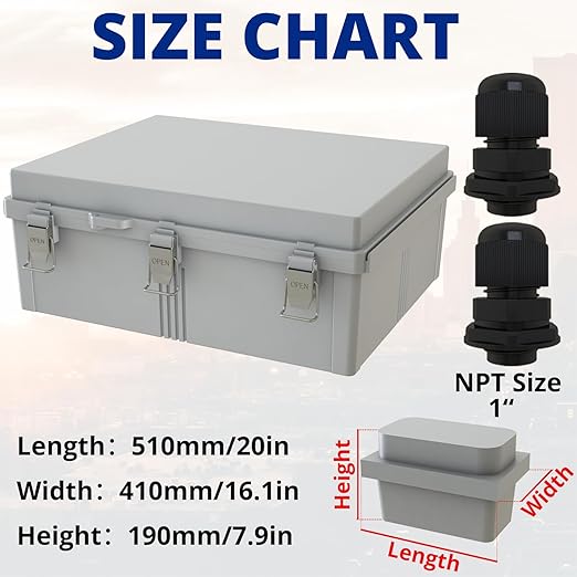 MAKERELE Large Outdoor Junction Box Waterproof IP67 Plastic Electrical Box - Image 2