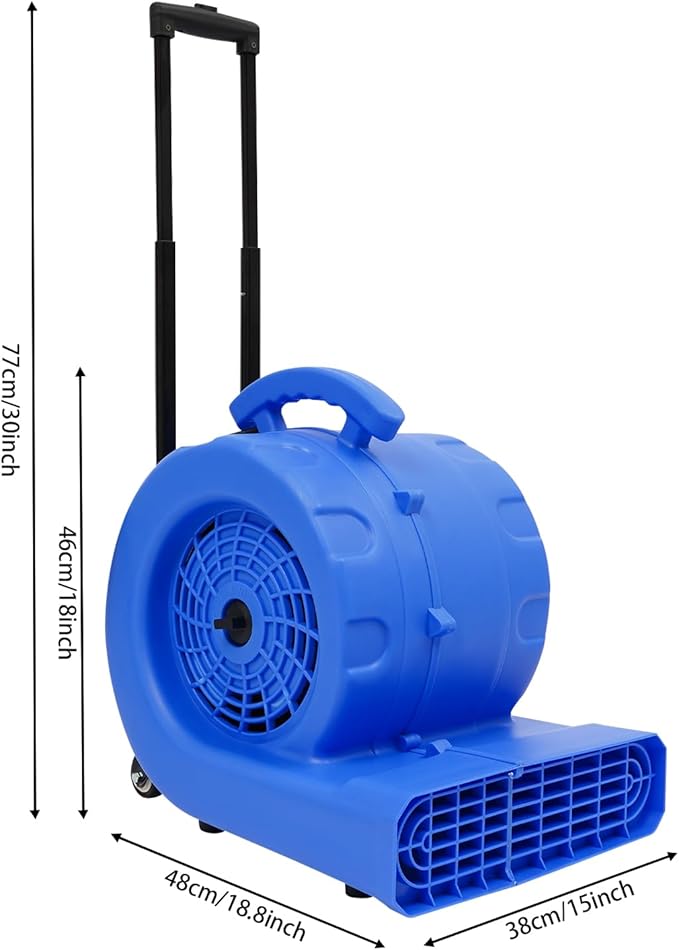 Air Mover Blower Fan, 750W 3-Speed Carpet Dryer Fan - Image 7
