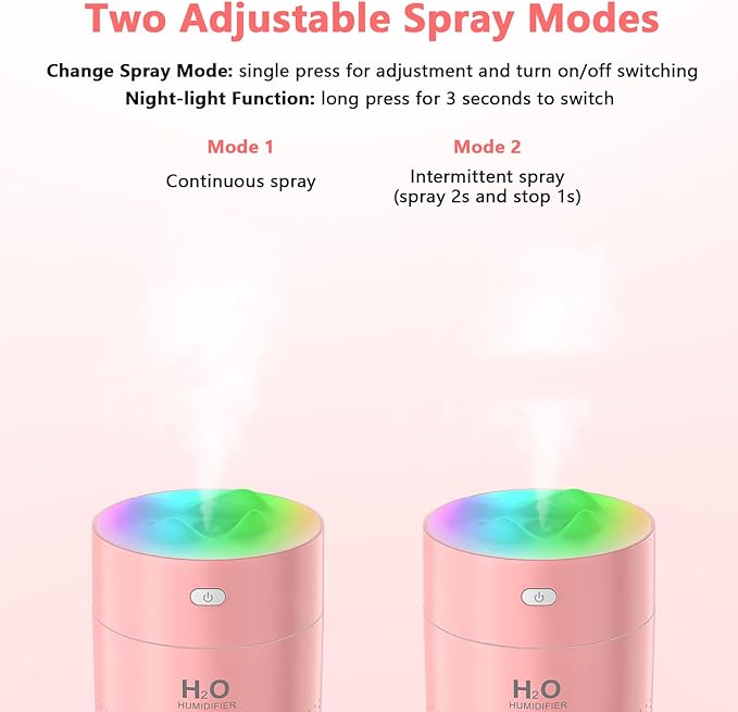 Portable Small Humidifiers for Bedroom Baby, Rechargeable Mini Cool Mist Plant - Image 6