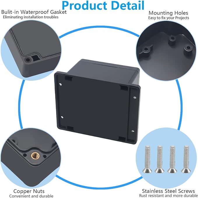 Project Box ABS Black Electrical Boxes IP67 Outdoor Waterproof Box Electronic - Image 6
