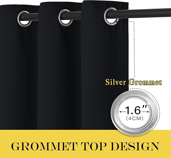 NICETOWN Bedroom Black Out Curtain 54 inches Long - Image 2