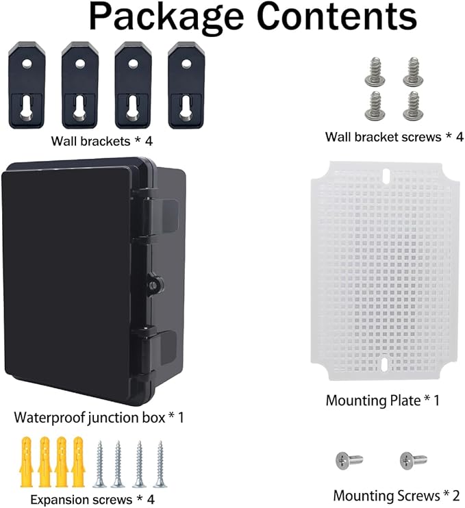 Junction Box, Hinged Black Cover IP67 Waterproof ABS Project Box - Image 7