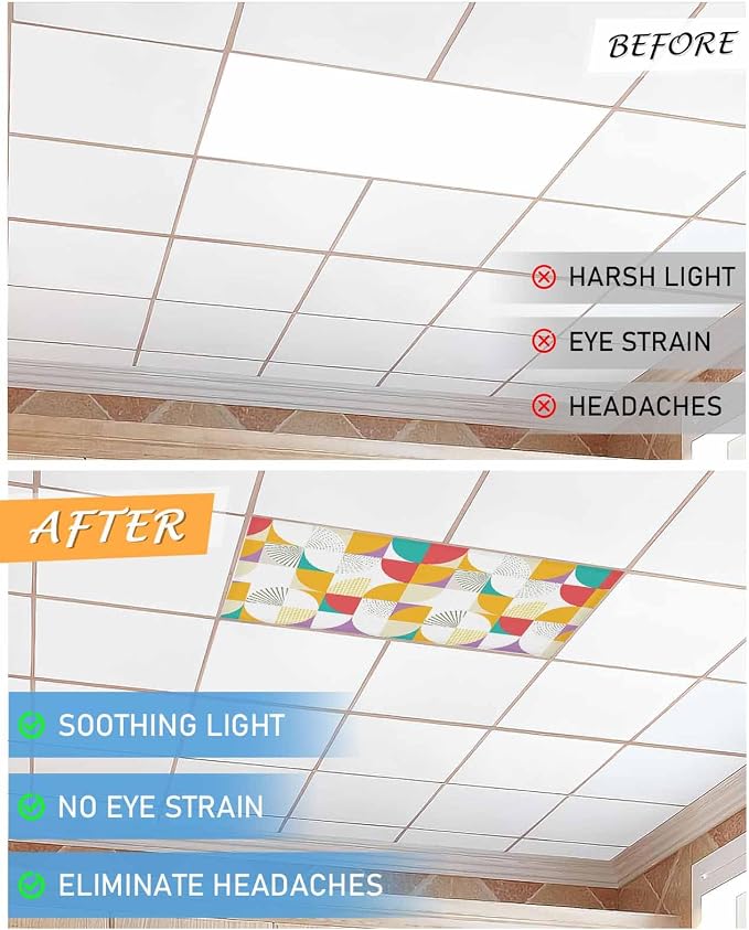 4 Pack Yellow Red Circular Fluorescent Light Covers - Image 7