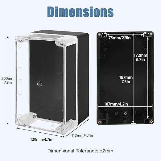 LeMotech Electrical Box Clear Cover Project Box IP65 Waterproof Junction Box - Image 2