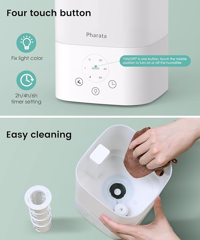 Humidifiers for Bedroom Home, 3.5L Top Fill Air Cool Mist Humidifiers for Baby - Image 3