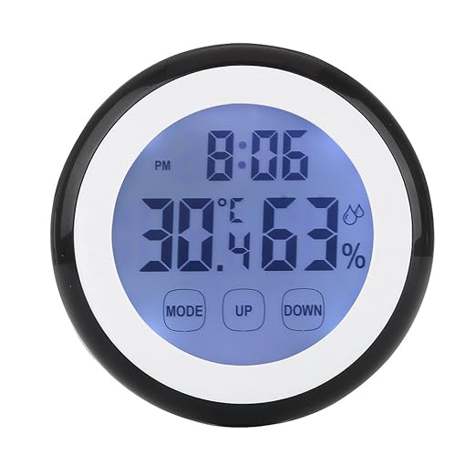 Digital Thermometer Hygrometer Clock, Temperature Humidity Monitor Alarm Clock by LAEINA