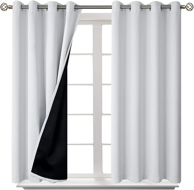BGment Greyish White Short Blackout Curtains - Image 8
