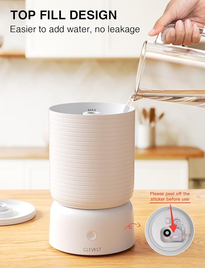 CLEVAST Smart Humidifiers for Bedroom - 1 Gal/4L Cool Mist Top Fill Humidifier - Image 3