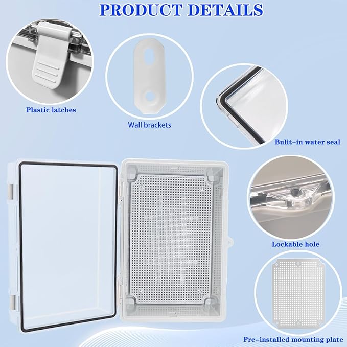 Waterproof Outdoor Electrical Box Junction Box Weatherproof IP67 ABS Plastic - Image 3