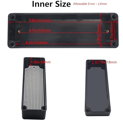Junction Box, IP67 Waterproof ABS Black Project Box - Image 4