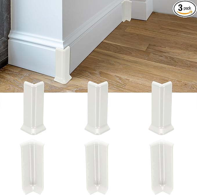 uxcell Self Adhesive Baseboard Corner Blocks, 4.07 Inch Wall Edge Corner by uxcell