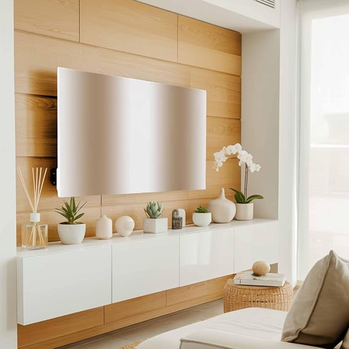 Modern Khaki White Ombre Indoor TV Cover, Elastic TV Screen Protector - Image 3