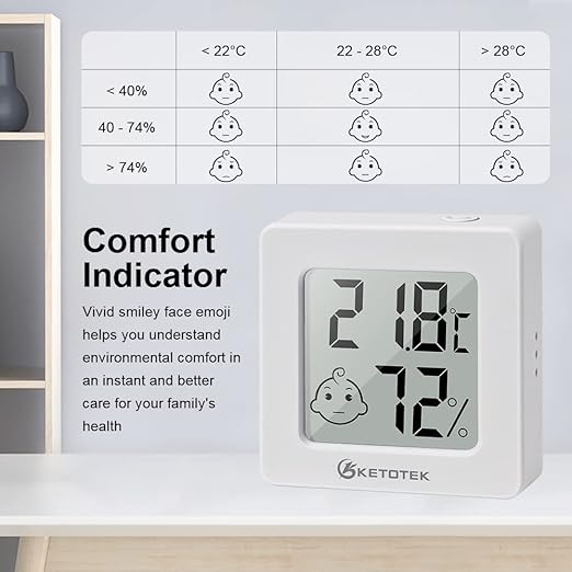 KETOTEK 2 Pack Mini Thermometer Hygrometer Indoor Humidity Monitor Digital - Image 5